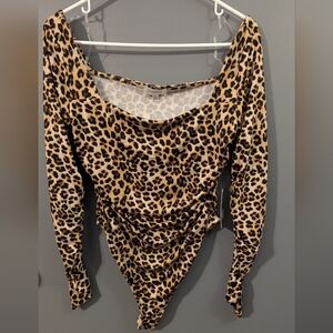 Faded Rose Leopard Print Bodysuit
